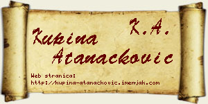 Kupina Atanacković vizit kartica